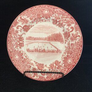 Wedgwood Pink St. Paul’s School A Hockey Game Dinner Plate 1928 10 3/8”